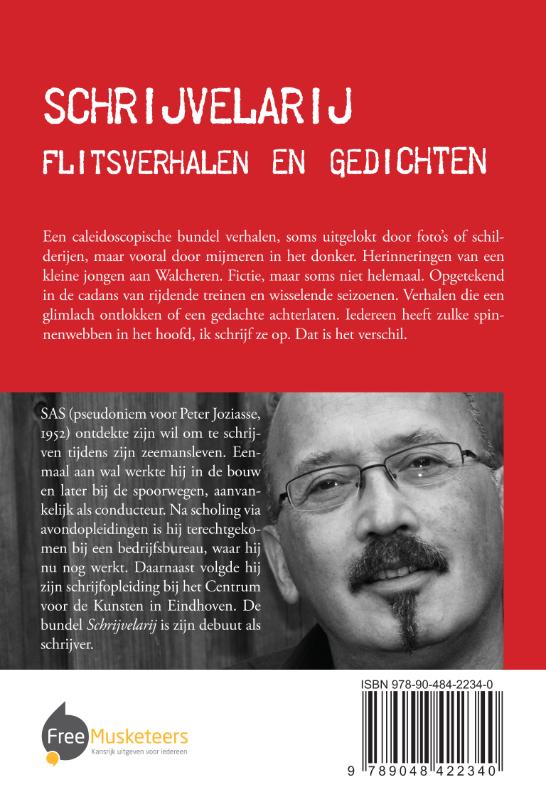 Achterkant van Schrijvelarij. Flitsverhalen en gedichten