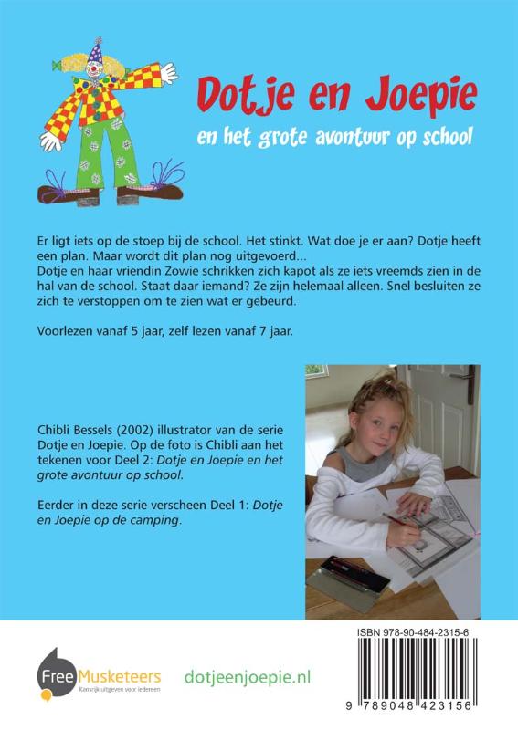 Achterkant van Dotje en Joepie en het grote avontuur op school
