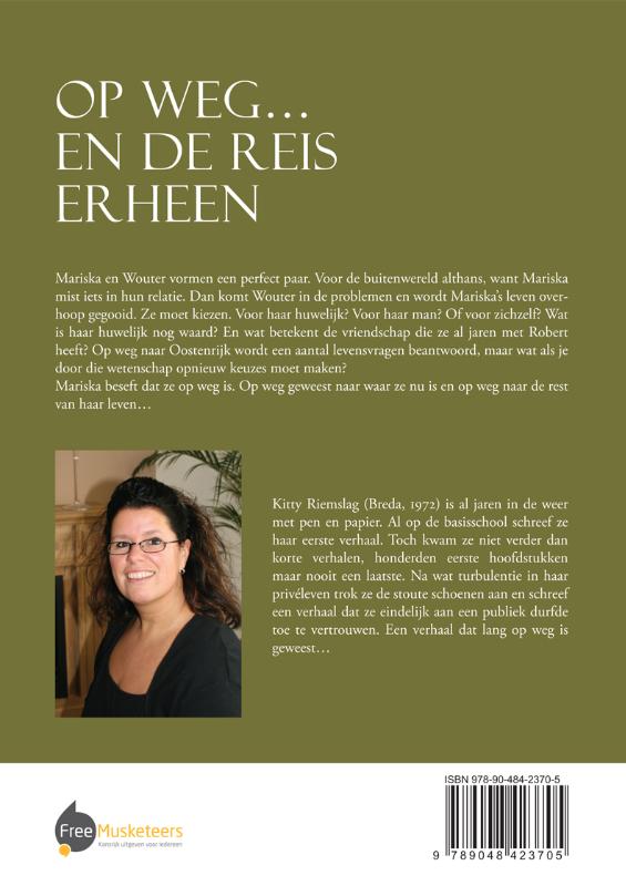 Achterkant van Op weg en de reis erheen