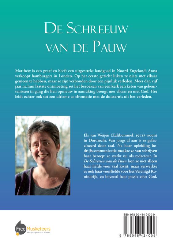 Achterkant van De schreeuw van de pauw