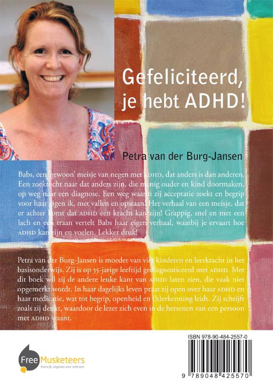 Achterkant van Gefeliciteerd, je hebt ADHD!