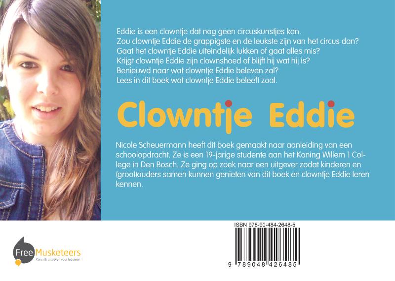 Achterkant van Clowntje Eddie