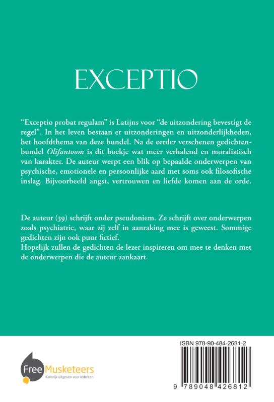 Achterkant van Exceptio