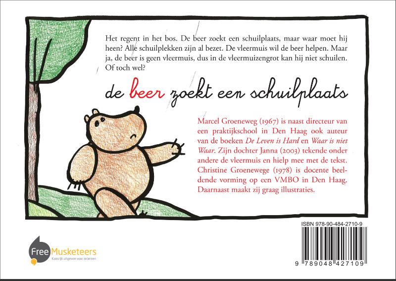 Achterkant van De beer zoekt een schuilplaats