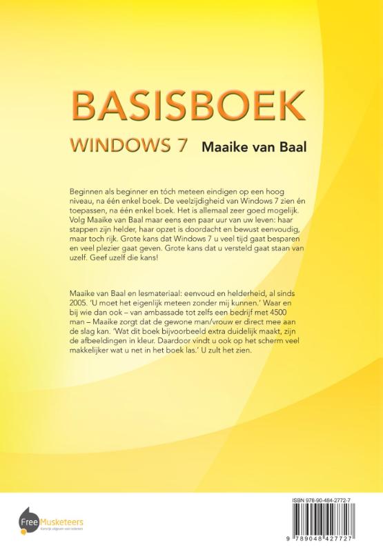 Achterkant van Basisboek Windows 7