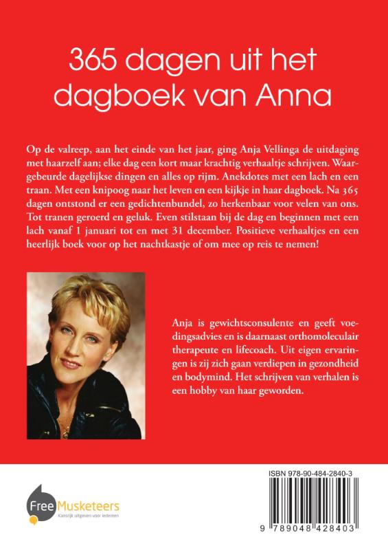 Achterkant van 365 dagen uit het dagboek van Anna