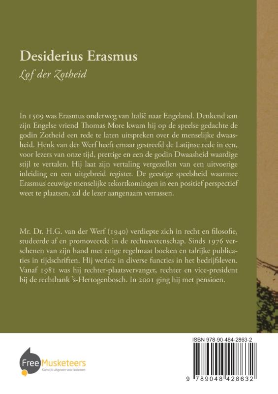 Achterkant van Desiderius Erasmus