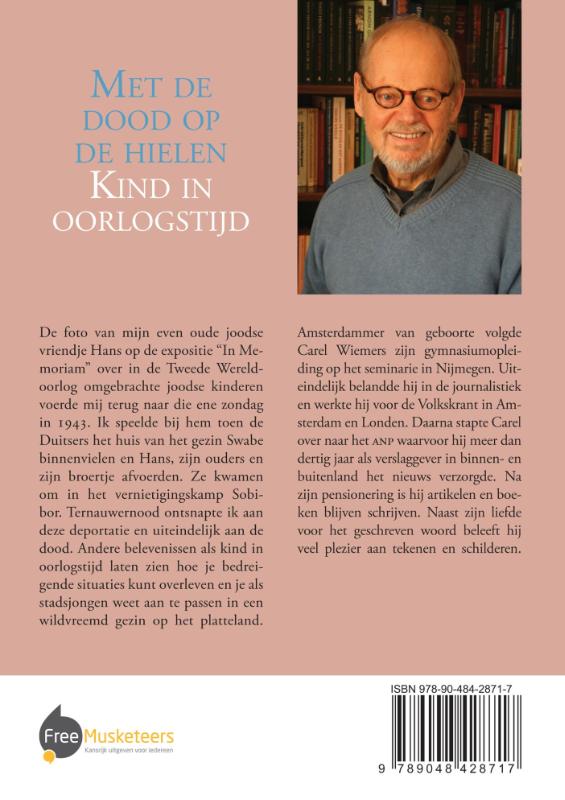 Achterkant van Met de dood op de hielen - kind in oorlogstijd