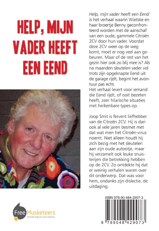 Achterkant van Help, mijn vader heeft een Eend