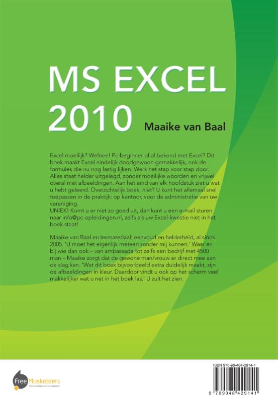 Achterkant van MS Excel 2010