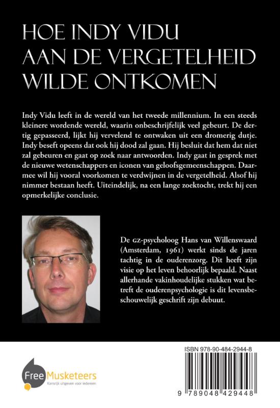 Achterkant van Hoe Indy vidu aan de vergetelheid wilde ontkomen