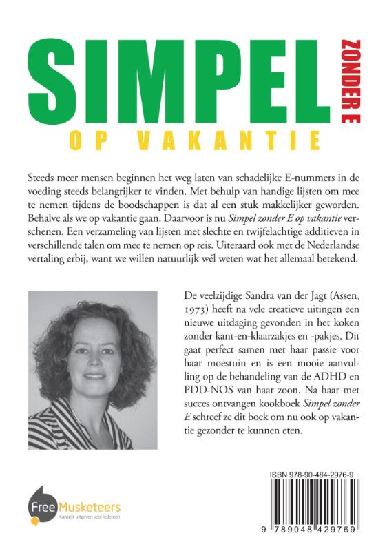 Achterkant van Simpel zonder E op vakantie
