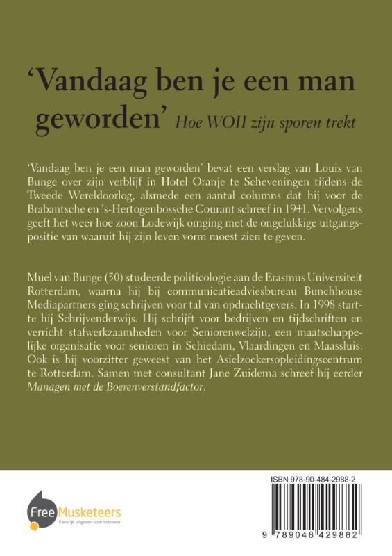 Achterkant van Vandaag ben je een man geworden