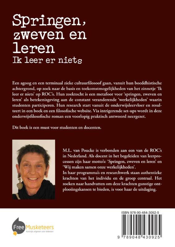 Achterkant van Springen, zweven en leren - Ik leer er niets
