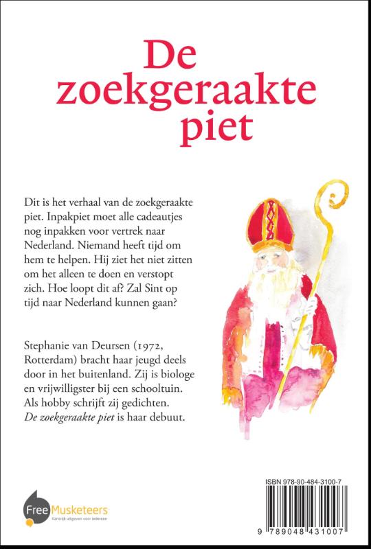 Achterkant van De zoekgeraakte piet