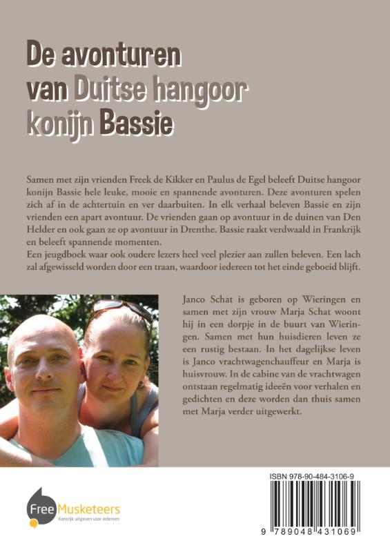 Achterkant van De avonturen van Duitse hangoor konijn Bassie