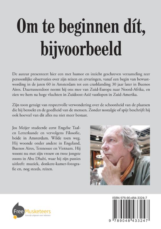 Achterkant van Om te beginnen dit, bijvoorbeeld