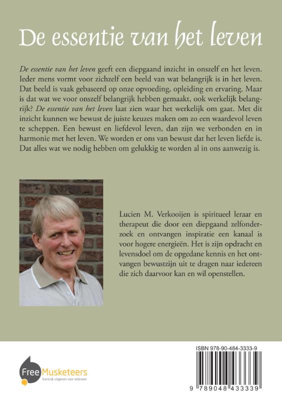 Achterkant van De essentie van het leven