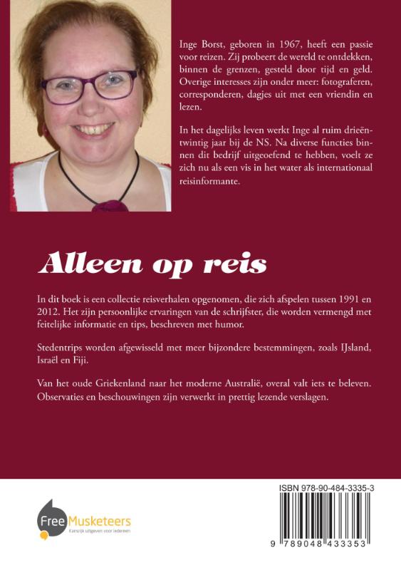 Achterkant van Alleen op reis