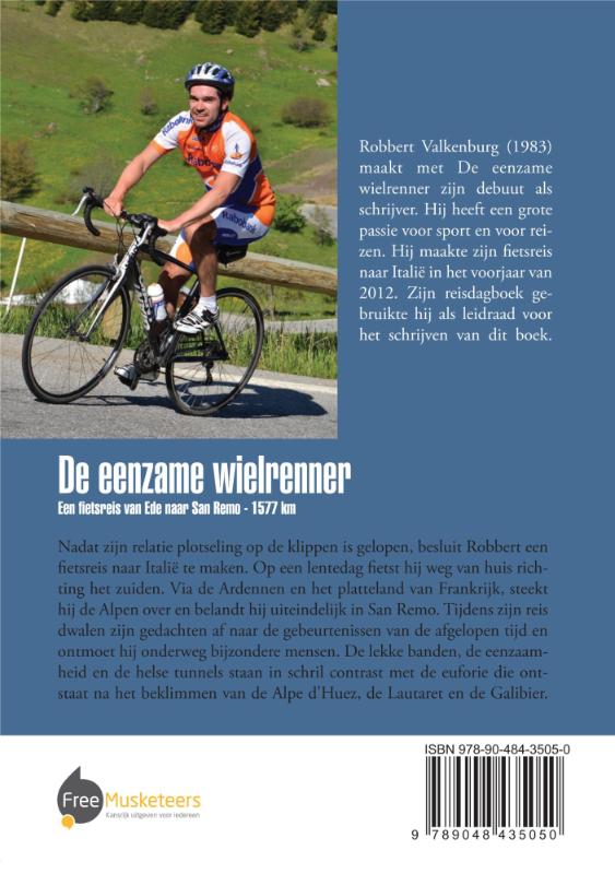 Achterkant van De eenzame wielrenner