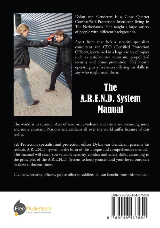 Achterkant van The A.R.E.N.D. system manual