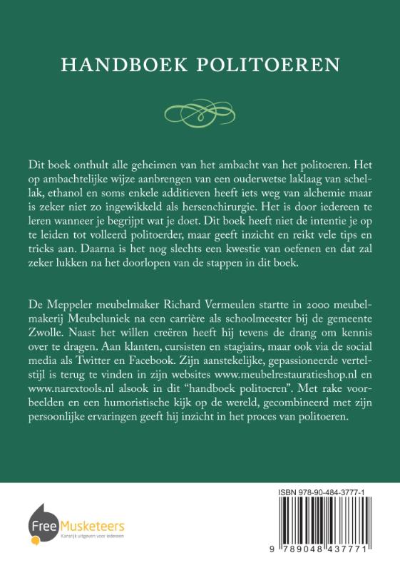 Achterkant van Handboek politoeren