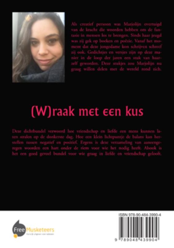 Achterkant van (W)raak met een kus