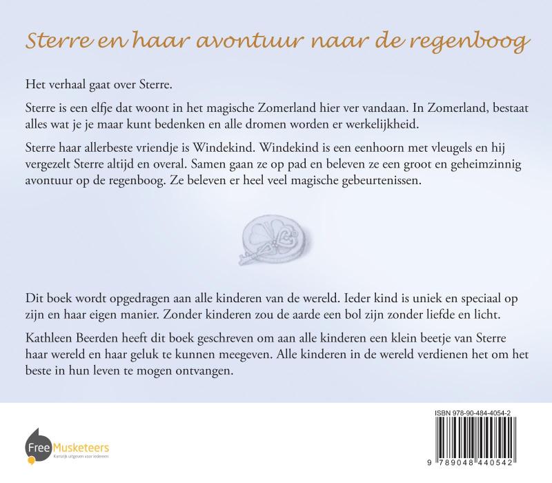 Achterkant van Sterre en haar avontuur naar de regenboog