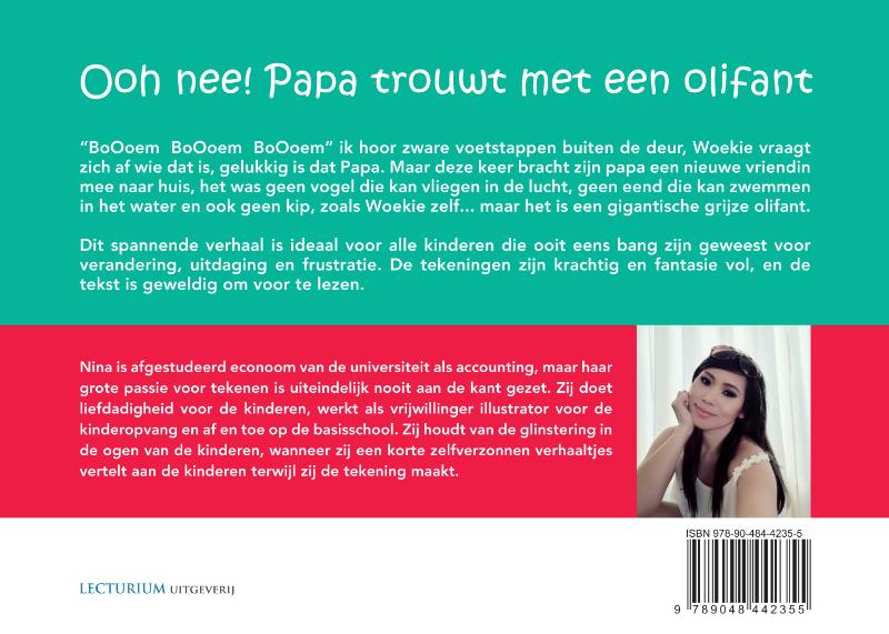 Achterkant van Ooh nee! Papa trouwt met een olifant