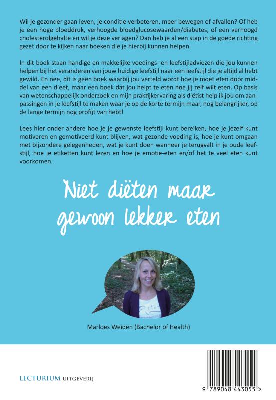 Achterkant van Niet diëten maar gewoon lekker eten