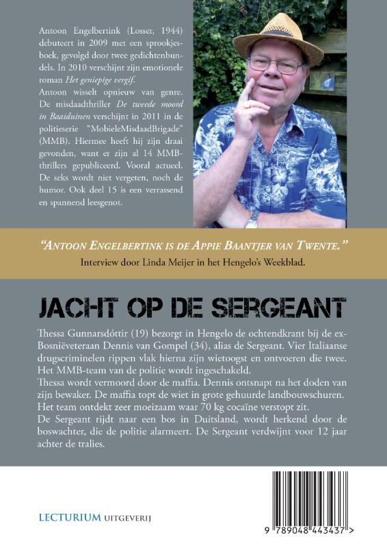 Achterkant van Jacht op de sergeant