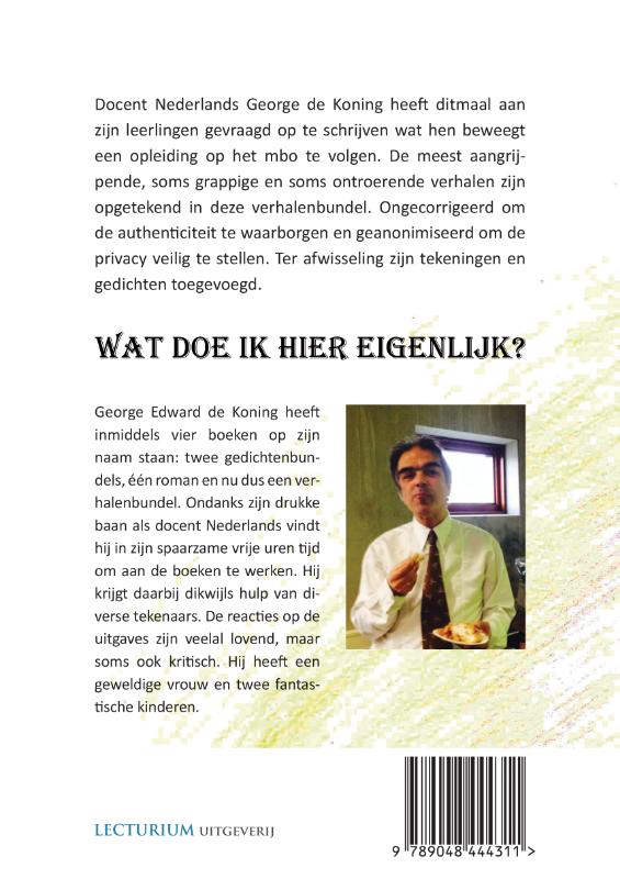 Achterkant van Wat doe ik hier eigenlijk?