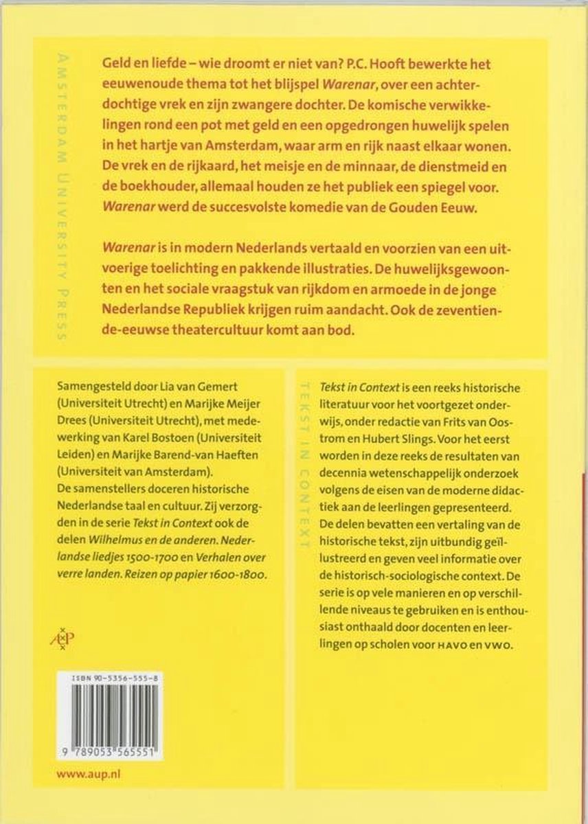 Achterkant van P.C. Hooft - Warenar