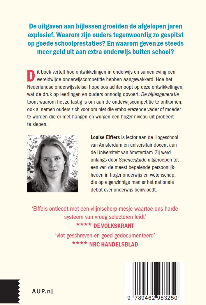 Achterkant van De bijlesgeneratie