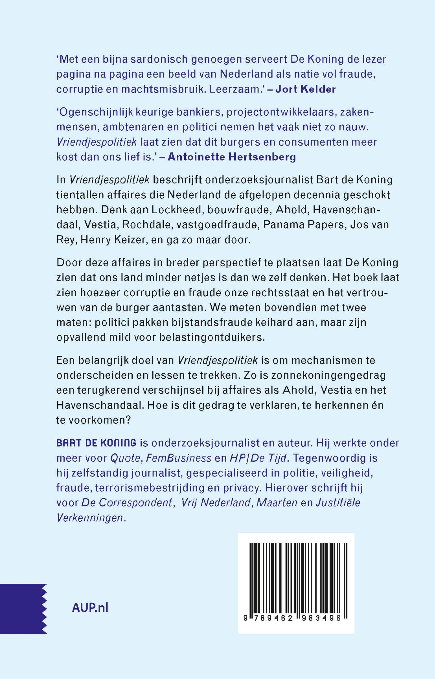 Achterkant van Vriendjespolitiek