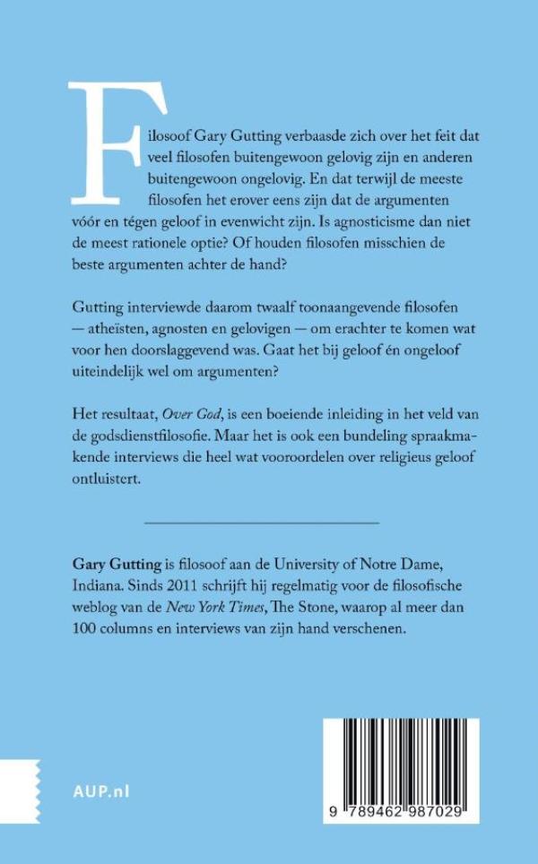 Achterkant van Over God