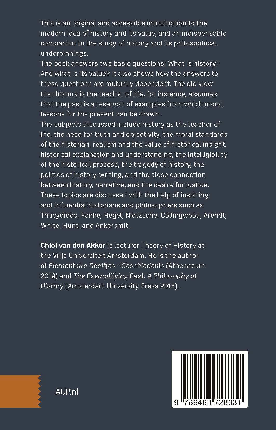 Achterkant van The Modern Idea of History and its Value