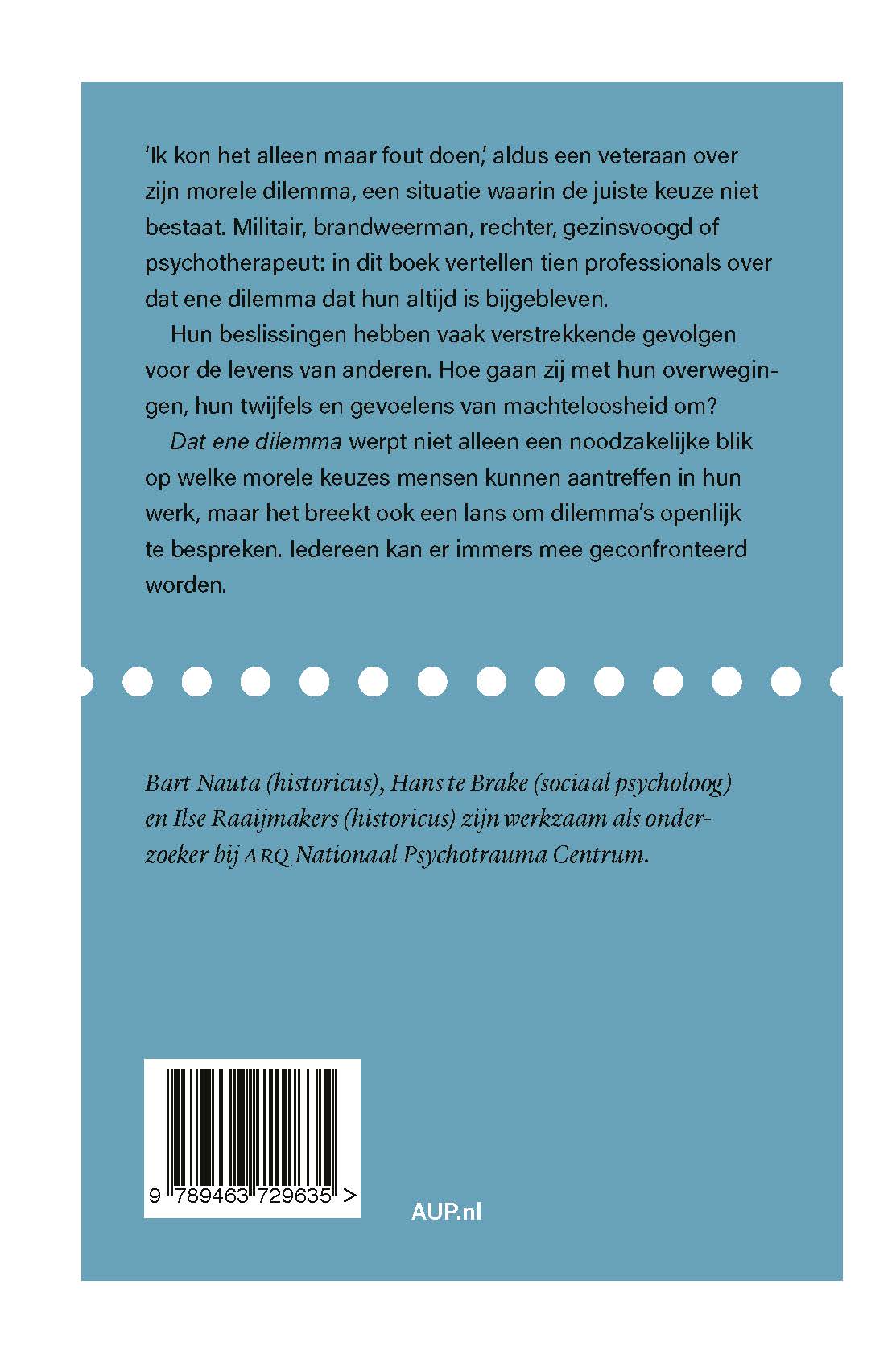 Achterkant van Dat ene dilemma