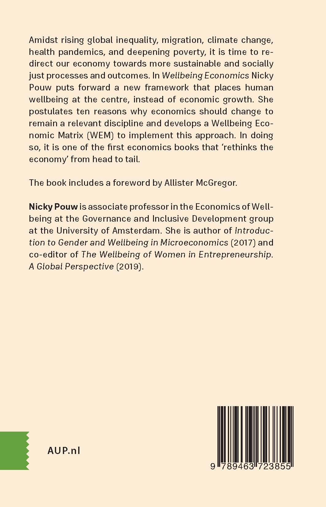 Achterkant van Wellbeing Economics
