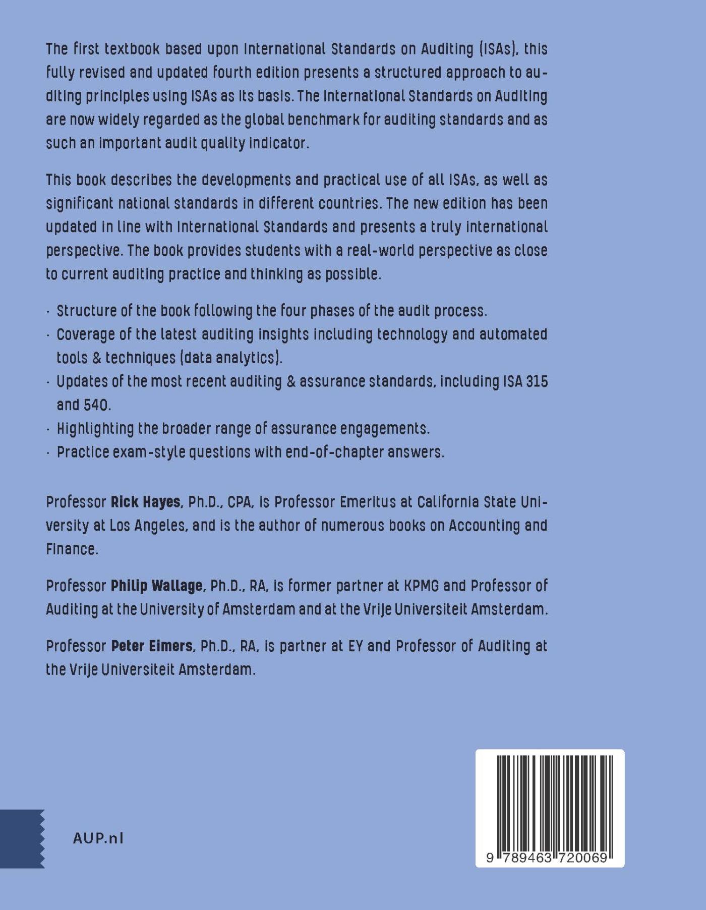 Achterkant van Principles of International Auditing and Assurance