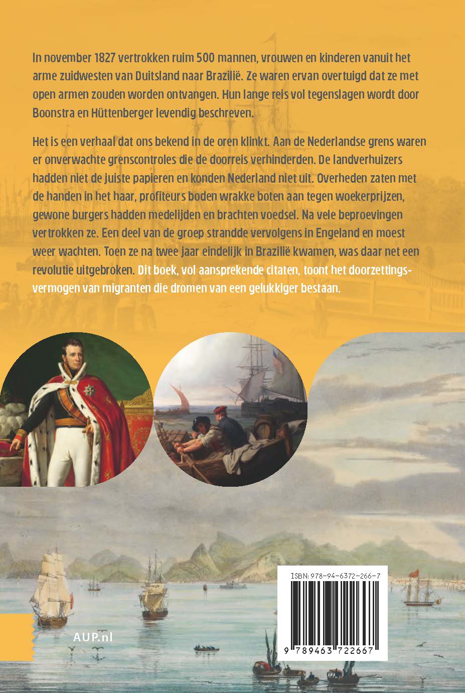 Achterkant van Gelukzoekers gestrand