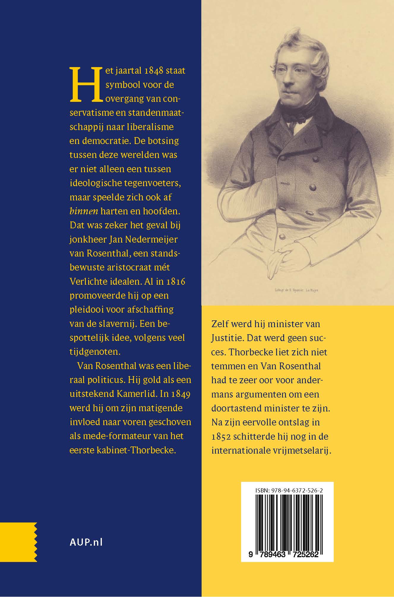Achterkant van De man die op Thorbecke moest passen
