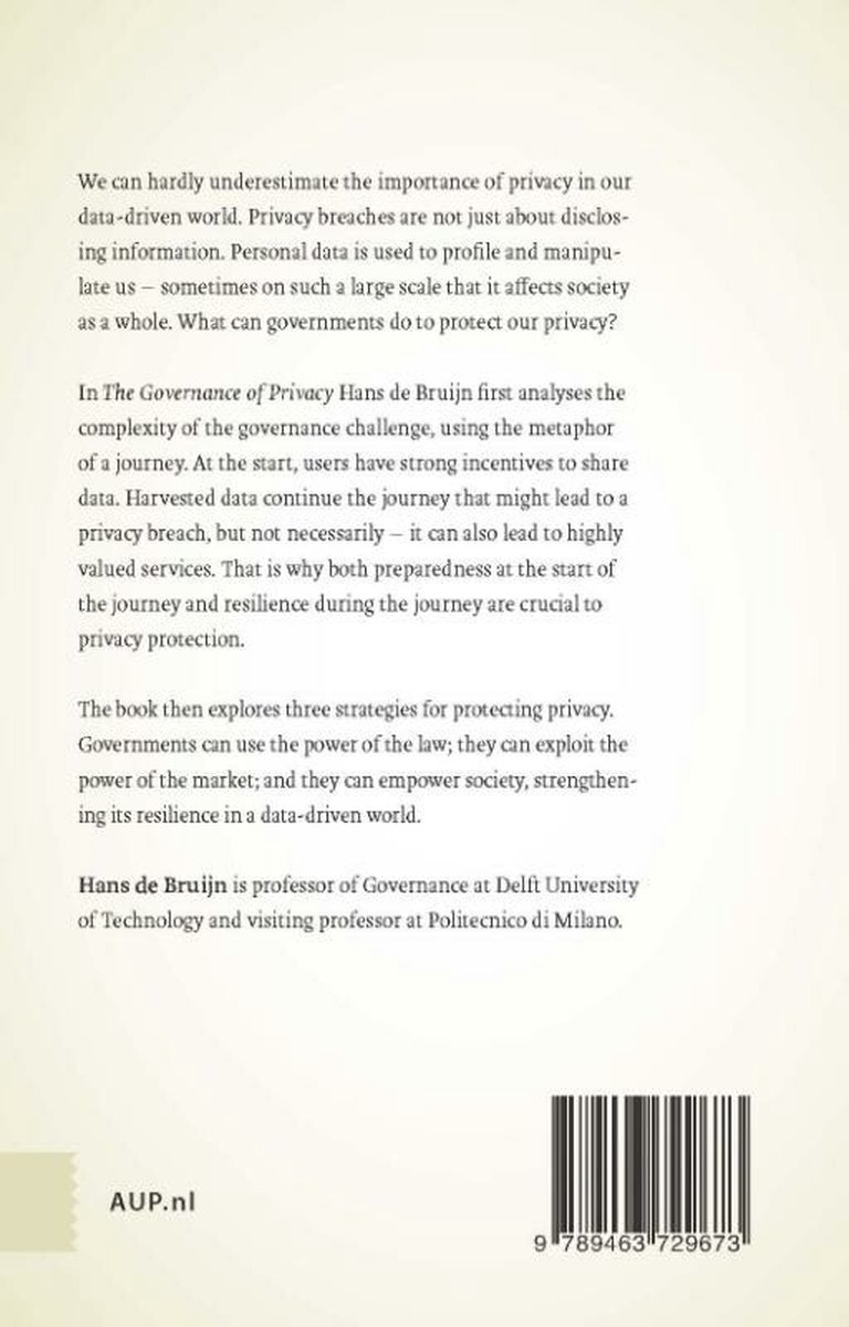 Achterkant van The Governance of Privacy