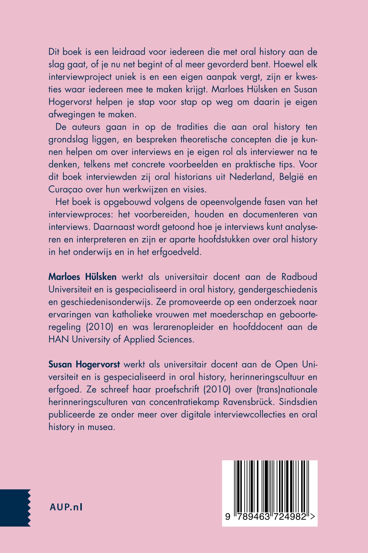 Achterkant van Oral history