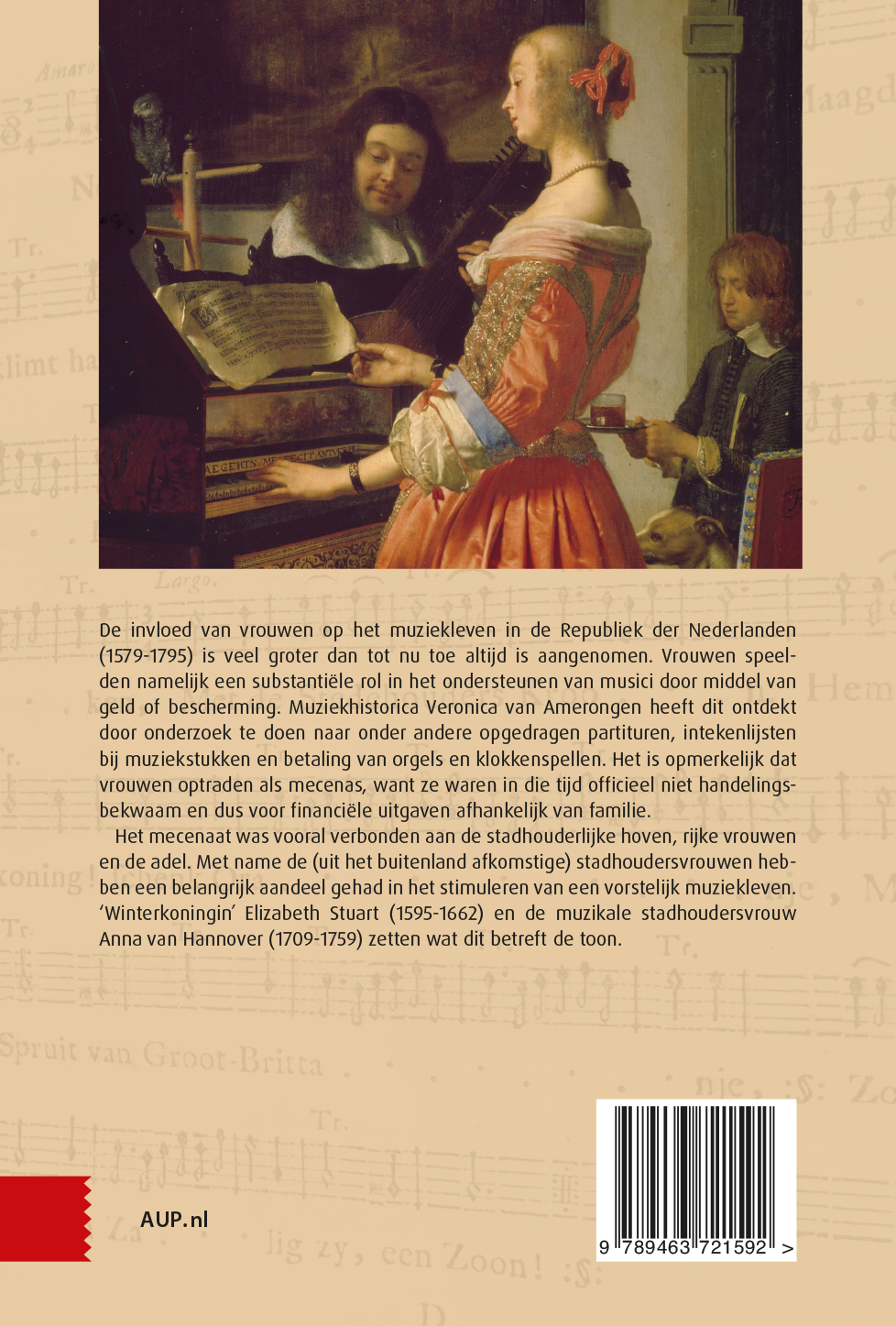 Achterkant van Vrouwelijke muziekmecenassen in de Republiek der Nederlanden