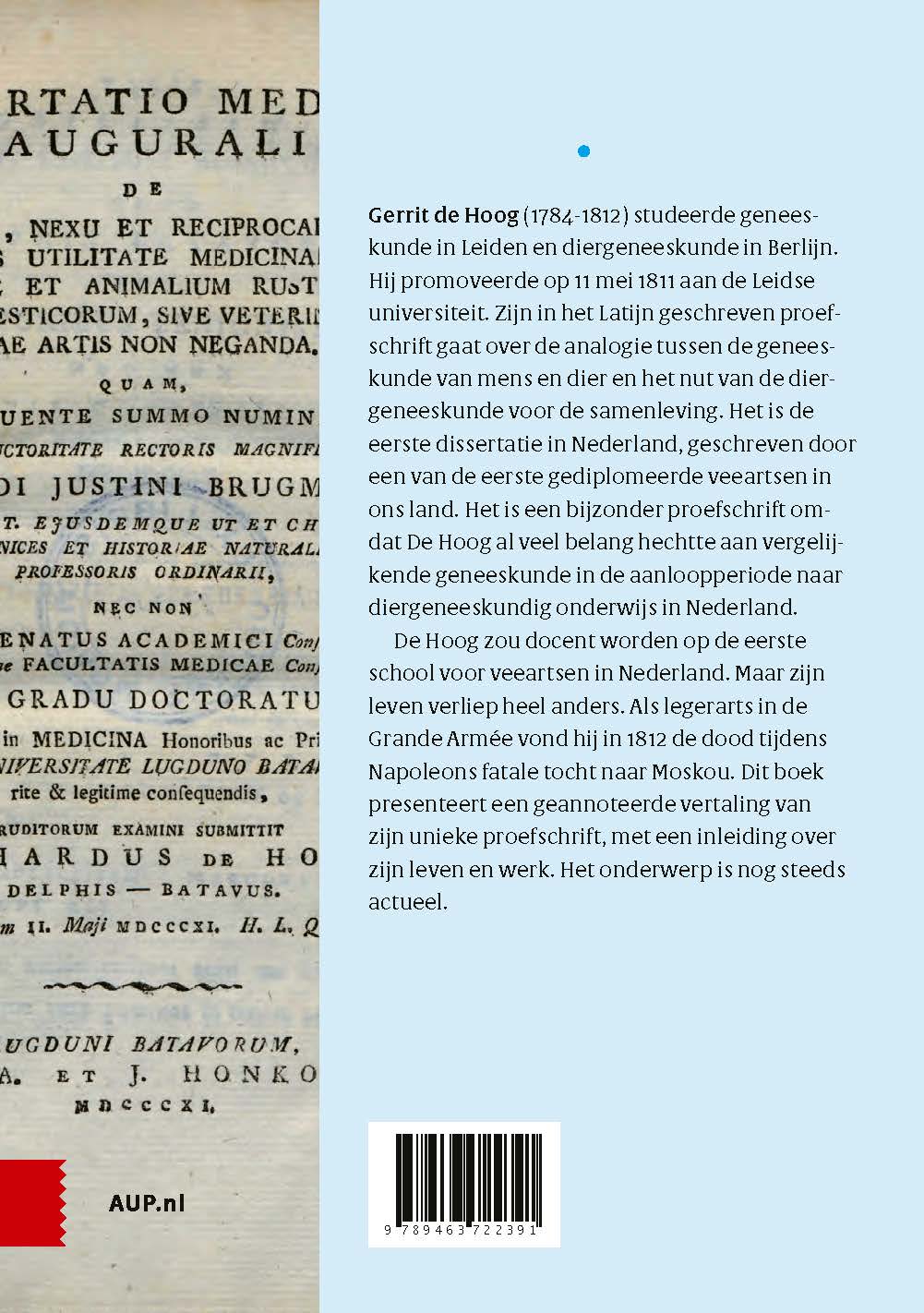 Achterkant van Leven en werk van Gerrit de Hoog (1784-1812)