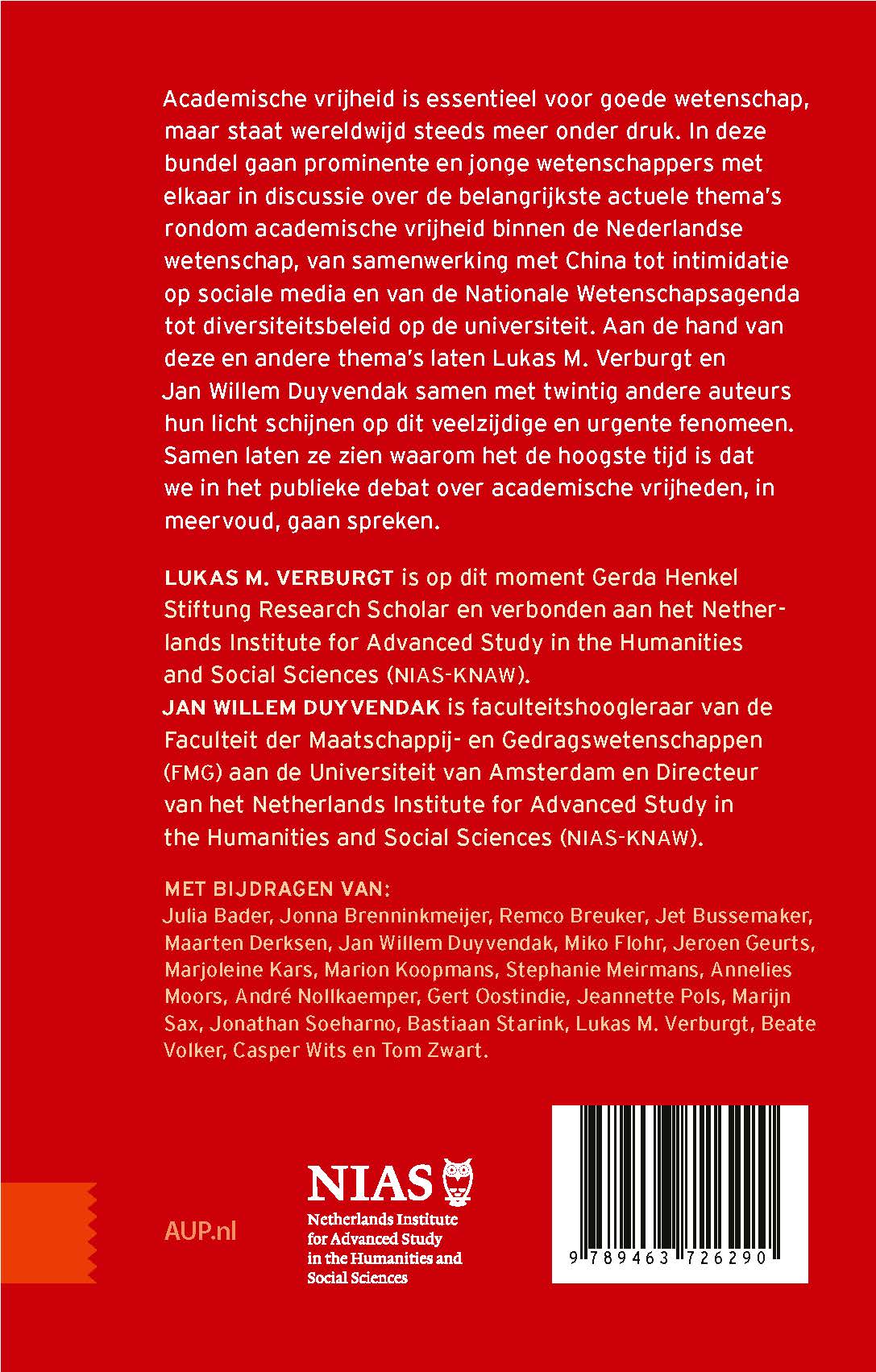 Achterkant van Academische Vrijheden in Nederland