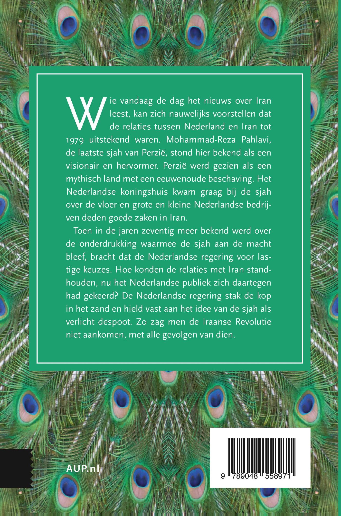 Achterkant van Onze vriend op de pauwentroon