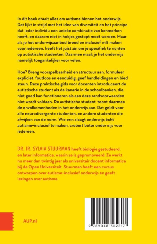 Achterkant van De kanarie in de schoolbanken