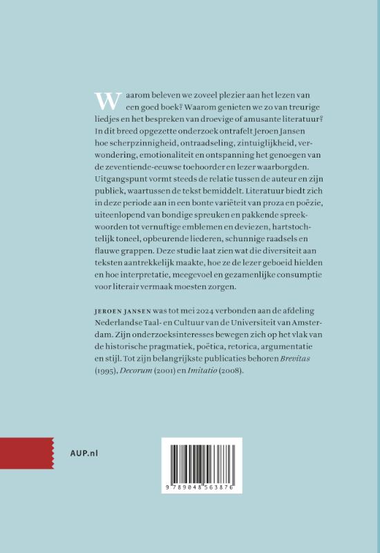 Achterkant van Literair vermaak in de zeventiende eeuw